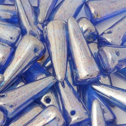 Korálek mačkaný SPIKE 13/5mm indigo listr