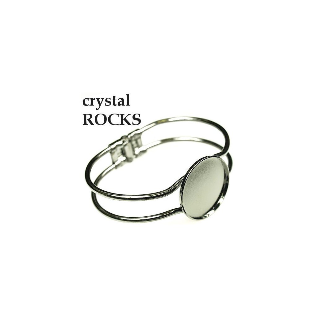 Náramok crystalROCKS kruh 25mm ruténium