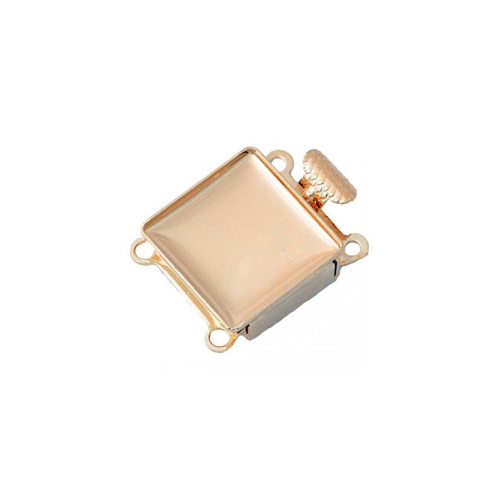 Ozdobný zámoček Chessboard 12mm dvojradový Rose zlaté