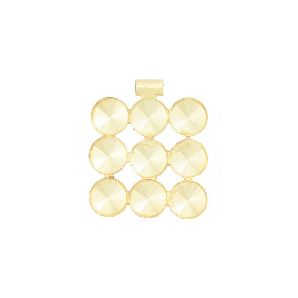 Prívesok Rivoli 6x6mm štvorec gold plating 24kt