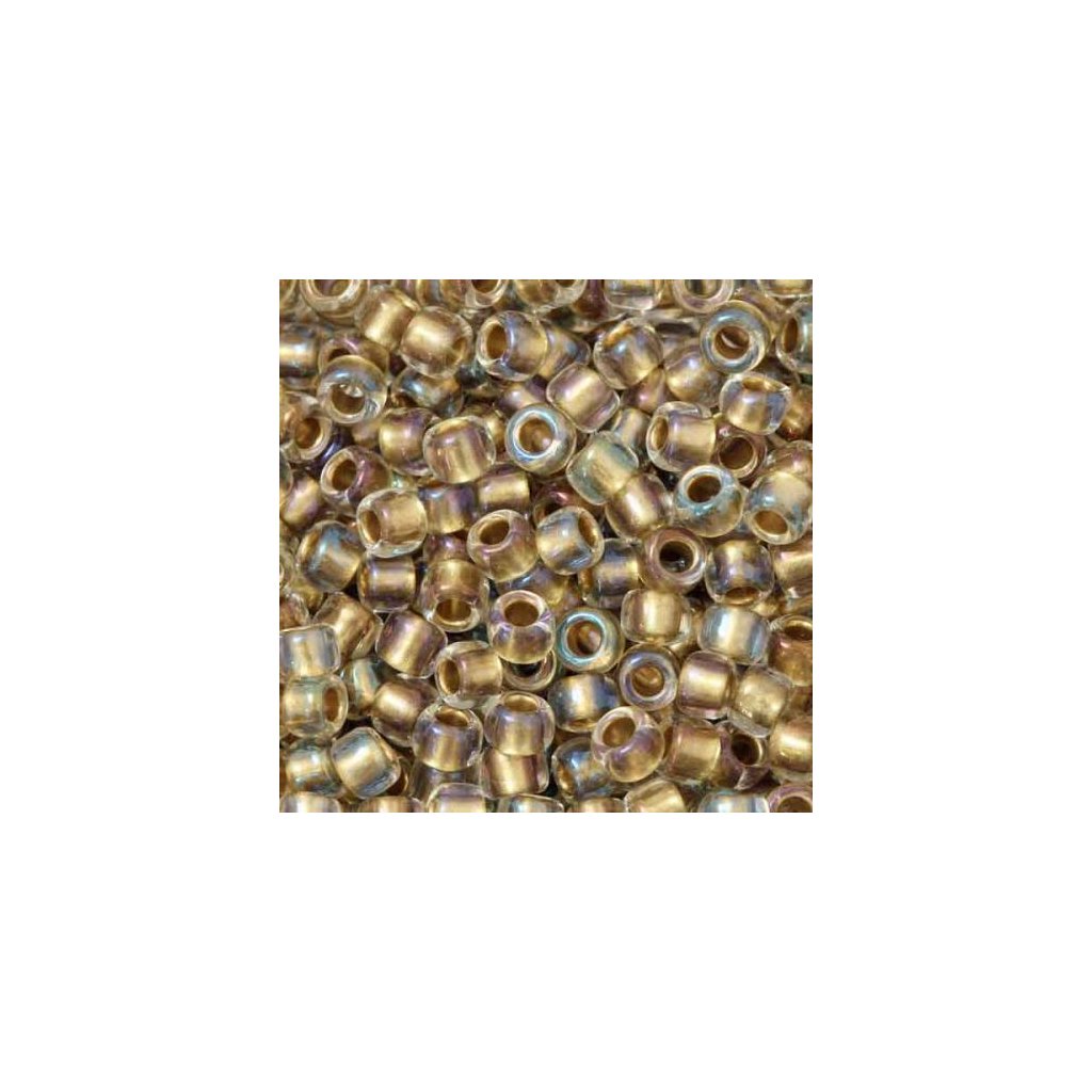 TOHO Round 8/0 Crystal/Gold Lined