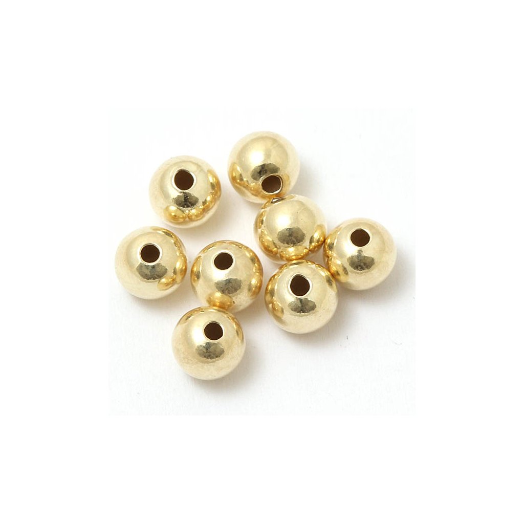 Gulička kovová 6mm chirurgická oceľ gold plating 24kt