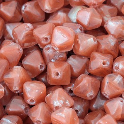 Korálik krčený LUCERNA 6mm červená žíhaná