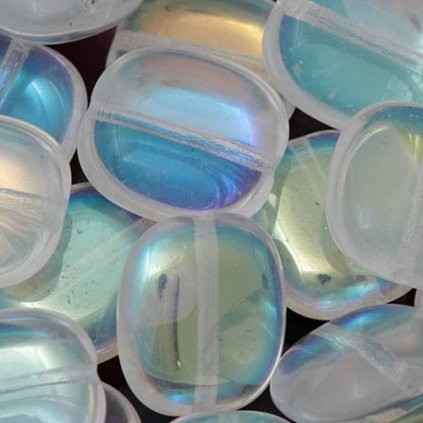 Korálik krčený oválik 16 / 11mm crystal AB