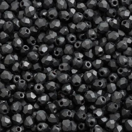 Korálky brúsené 2mm čierna mat