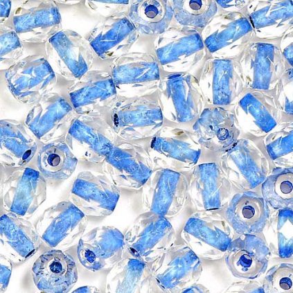 Korálky brúsené 4mm crystal prieťah modrá (50ks)