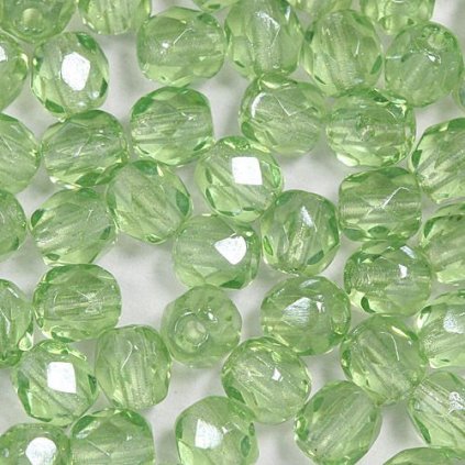 Korálky brúsené 4mm zelená listre (50ks)