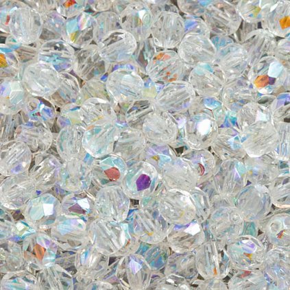 Korálky broušené 5mm krystal AB (50ks)