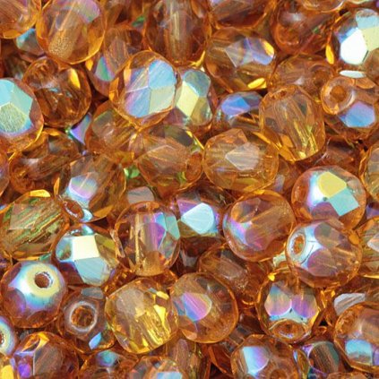 Korálky brúsené 5mm topaz AB (50ks)