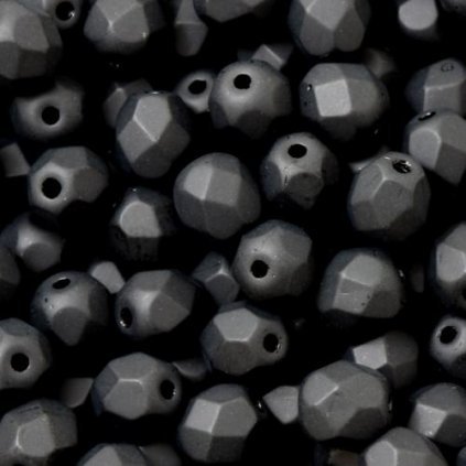 Korálky brúsené 6mm čierna mat (40ks)