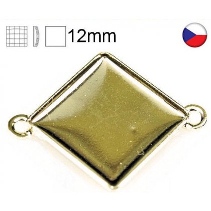 Kovodílek 2očka Šachovnica 12mm zlaté pokovovanie 24kt