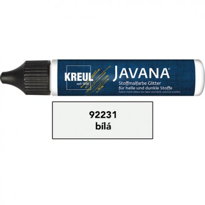 Farba na textil trblietavá Javan pen 29 ml biela