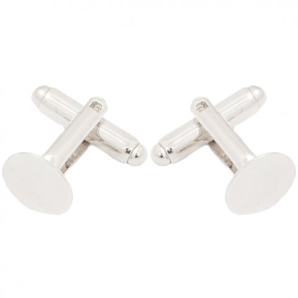 Manžetový gombík plôška Kruh 10mm ródium