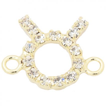 Mezidíl na náramok znamenie Býk 15 / 12mm gold plating 24kt