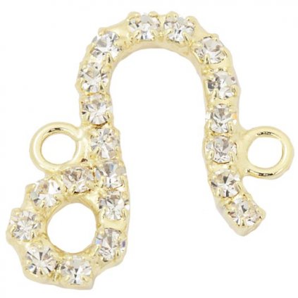 Mezidíl na náramok znamenie Lev 20 / 15mm gold plating 24kt