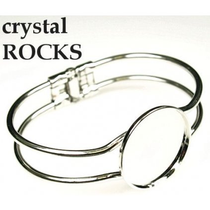 Náramok crystalROCKS kruh 25mm ródium