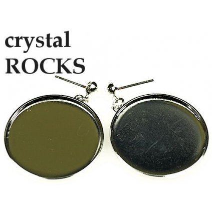 Náušice crystalROCKS krúžok 25mm rhodium