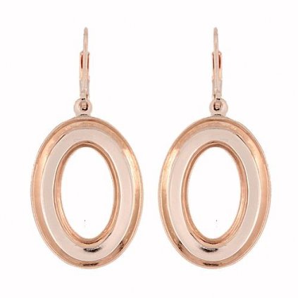 Náušnice bimbací Cosmic Oval 22 / 16mm rose gold