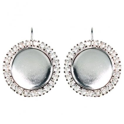 Náušnice crystalROCKS STRASS kruh 15mm ródium
