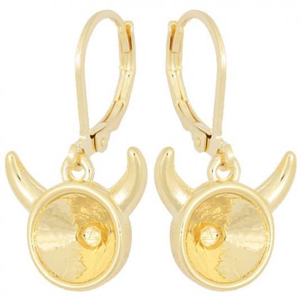 Náušnice Čert Chaton ss39 gold plating 24kt