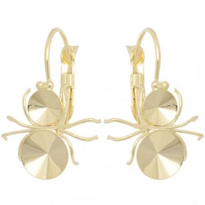 Náušnice Pavúk Rivoli 6 / 8mm gold plating 24kt