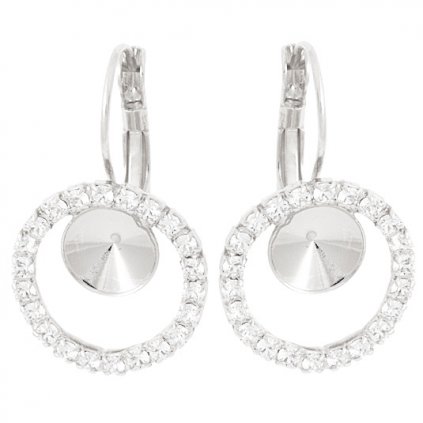 Náušnice RING strass Rivoli 8mm ródium