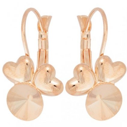 Náušnice SRDIEČKA Rivoli 8mm rose gold