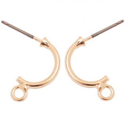 Náušnice tŕň polkruh s očkom 15mm rose gold