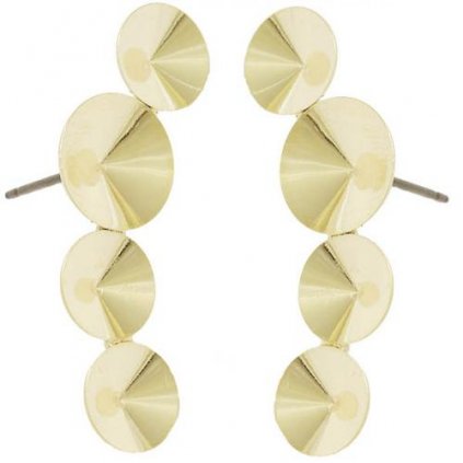 Náušnice vlna rivoli 10 / 8mm gold plating 24kt