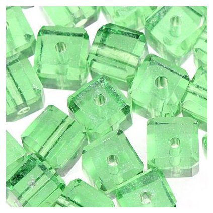 Brúsená kostička 4mm zelená (8ks)