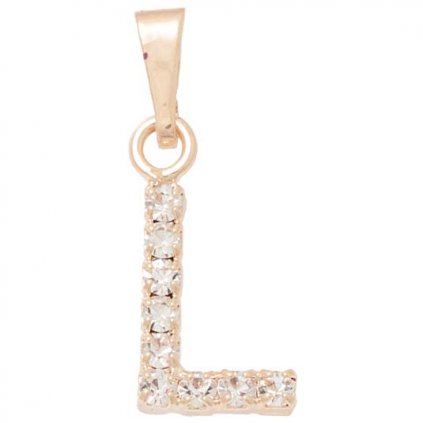 Písmenko štras „L“ rose gold