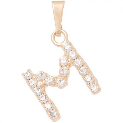 Písmenko štras „M“ rose gold