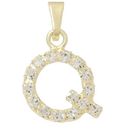 Písmenko štras „Q“ gold plating 24kt
