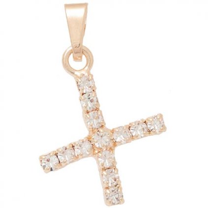 Písmenko štras „X“ rose gold
