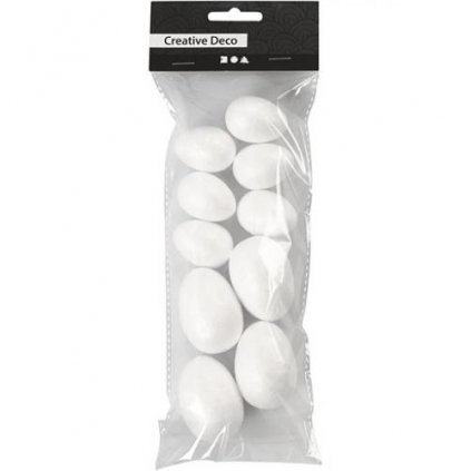 Polystyrénové vajcia biele 10ks