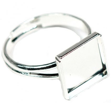 Prsteň Štvorec 10mm ag clear