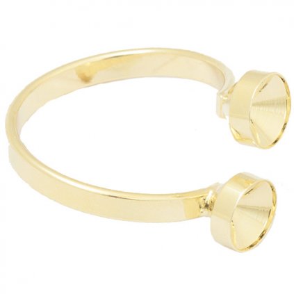 Prsteň double Chaton ss29 gold plating 24kt