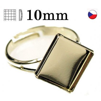 Prsten Šachovnica 10mm zlaté pozlátené 24kt