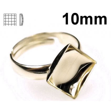 Prsten koso Šachovnica 10mm Ag925 / 1000 Gold