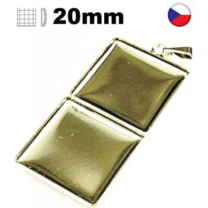 Prívesok 2x Chessboard 20mm gold plating 24kt