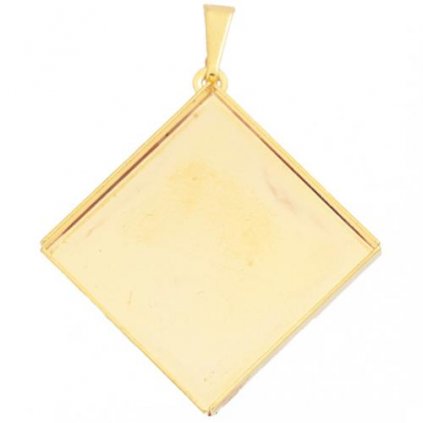 Prívesok Štvorec 20mm gold plating 24kt