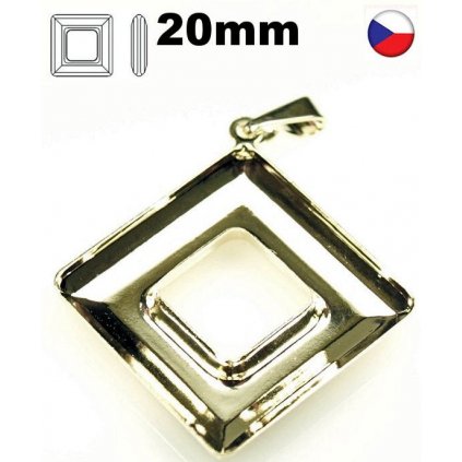 Prívesok koso SquareRing 20mm gold plating 24kt