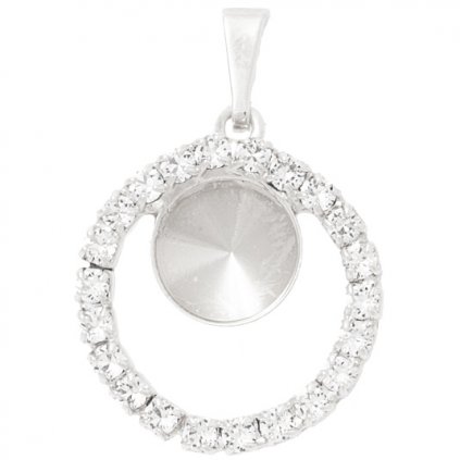 Prívesok RING strass Rivoli 8mm ródium