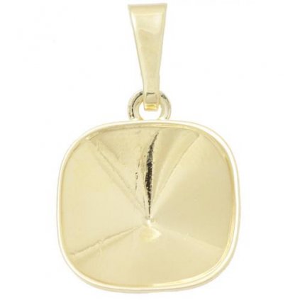 Prívesok rovno Square 10mm gold plating 24kt