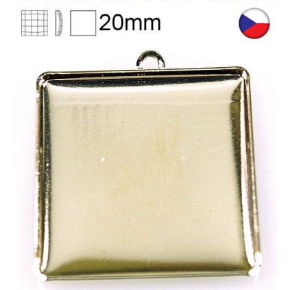 Prívesok stred Chessboard 20mm gold plating 24kt