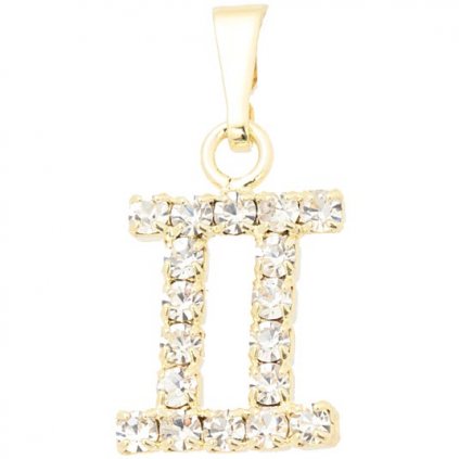 Prívesok znamenie Blíženci 16 / 10mm gold plating 24kt