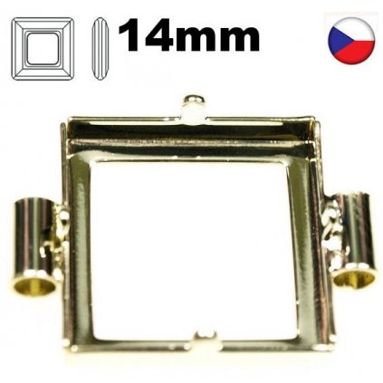 Spojoavací komponentov trubička SquareRing 14mm krapny gold plating 24kt