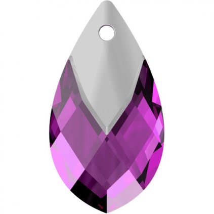 Swarovski® Crystals  Metallic Cap Pear 6565 22mm Amethyst Light Chrome