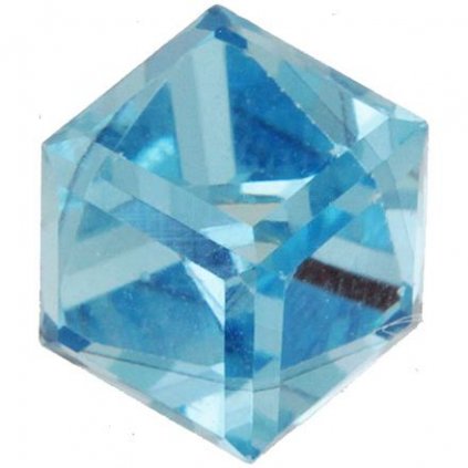 Swarovski® Crystals Angled Cube 4841 8mm Aquamarine F