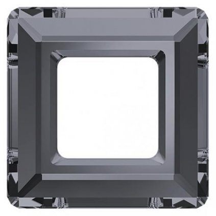Swarovski® Crystals Square Ring 4439 20mm Silver Night